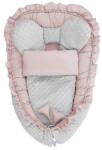 BELISIMA Babafészek paplannal kisbabák számára Minky Belisima Mouse rózsaszín - fullbaby