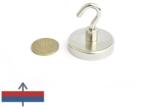 Magneo Smart Magnet ferită oală D 40 mm cu gât filetat la interior și cârlig deschis