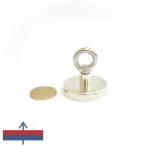 Magneo Smart Magnet ferită oală D 40 mm cu gât filetat la interior și cârlig inelar