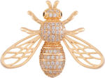Troli Broșă jucăușă placată cu aur în formă de albină KS-222