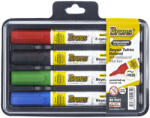 BRONS Marker whiteboard reincarcabil BRONS, 4 buc/set