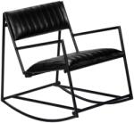 vidaXL Scaun balansoar, negru, piele naturală (282905) Balansoar
