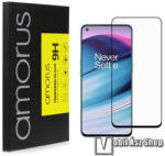 Amorus Oneplus Nord CE 5G, AMORUS üvegfólia, Full glue, Full cover, 0, 3mm, 9H, Fekete