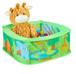 Relaxdays Baba labda medence dzsungel 50 színes labdával nagy 29x80x80 cm 10028881