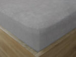 Goldea cearceaf de pat cu elastic din frotir - gri 90 x 200 cm