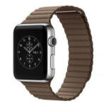 Mybandz APW422346 apple watch utángyártott mágneses bőróraszíj /barna/ 42/44 mm (APW422346)