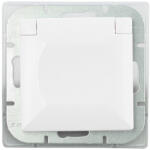 ABEX Perla Priza schuko cu capac IP44 alb (2198)