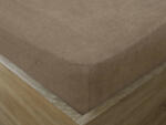 Goldea cearceaf de pat cu elastic din frotir - maro deschis 180 x 200 cm