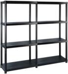 vidaXL Raft de depozitare cu 4 polițe, negru, 122x30, 5x130 cm, plastic (3059851) Raft