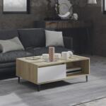 vidaXL Măsuță de cafea, alb și stejar Sonoma, 90x60x35 cm, PAL (806009) Masa de cafea