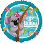 Flexmetal Fólia lufi, 18"/45cm, gömb, Happy Birthday, Koala