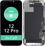 Apple Kijelző In-Cell FHD iPhone 12, 12 Pro, Érintőüveg kerettel, FixPremium