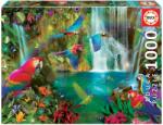 Educa Puzzle Tropical Parrots Educa cu 1000 piese şi lipici Fix de la 11 ani (EDU18457) Puzzle
