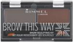 Rimmel Brow This Way paleta pentru machiaj sprancene culoare 003 Dark Brown 1, 3 g