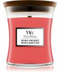 WoodWick Melon & Pink Quarz lumânare parfumată cu fitil din lemn 275 g