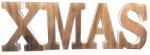  XMAS betű dekoráció fából, 24 cm magas betűk