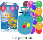 Brogaz Hélium palack, kék palack, 50 lufihoz, pasztel lufival