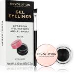 Makeup Revolution Gel Eyeliner Pot eyeliner-gel cu pensula culoare Black 3 g