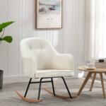 vidaXL Scaun balansoar, alb crem, catifea (289901) Balansoar