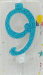 Balloons4party Lumanare tort cifra 9 cu sclipici 7 cm