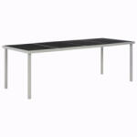 vidaXL Masă pentru exterior, negru, 220x90x74, 5 cm, oțel (44705)