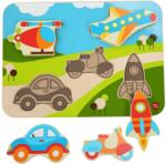 LUCY&LEO 229 Vehicule - puzzle din lemn 6 piese (MA9-LL229)