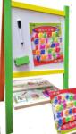  Tablita multifunctionala realizata din lemn, litere magnetice, burete, marker si alte accesorii pentru copii, 66 x 37 x 5 cm (NBN000G32)