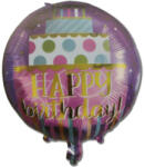 Xindi'S Balloon Happy Birthday, tortás, lila, fólia lufi, 18"/45cm, gömb,