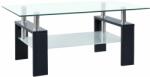 vidaXL Masă cafea, negru/transparent, 95x55x40 cm, sticlă securizată (330303) Masa de cafea