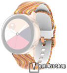  Okosóra szíj - szilikon - SZÍNES VONAL MINTÁS - 86mm+128mm hosszú, 22mm széles - SAMSUNG Galaxy Watch 46mm / Watch GT2 46mm / Watch GT 2e / Galaxy Watch3 45mm / Honor MagicWatch 2 46mm
