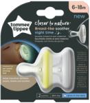 Tommee Tippee Suzete ortodontice Tommee Tippee - Breast-Like Night Time, 6-18 luni, 2 buc (TT.0208)