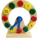  Jucarie educationala pentru copii, ceas din lemn colorat, 21 x 21 x 7 cm (NBN000G42)