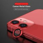 LITO Apple iPhone 12 Mini/12 Lito S+ 3D Fém Kamera Védő Üvegfólia - Piros