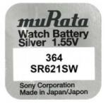 Murata Pachet 10 baterii pentru ceas - Murata SR621SW - 364 (SR621SW) Baterii de unica folosinta