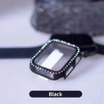 LITO iWatch 1/2/3 38mm Lito S+ Köves Üveg Előlap - Fekete