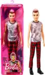 Mattel Barbie - Fashionista Barna hajú fiú baba kockás nadrágban (GWY29)