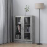vidaXL Dulap cu vitrină, gri beton, 82, 5 x 30, 5 x 115 cm, PAL (802754) Biblioteca