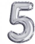  Balon, folie aluminiu, argintiu, cifra 5, 40 cm RB31359