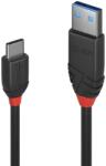 Lindy USB 3.1-A - USB-C Adat- és töltőkábel 0.15m - Fekete (36914)