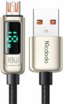 Mcdodo Cablu USB-A la MicroUSB Mcdodo Digital Pro Silver (QC4.0, 1.2m, 3A, 18W) (CA-7481)