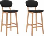 vidaXL Scaune de bar, 2 buc. , negru, material textil (289373)