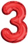  Balon, folie aluminiu, rosu, cifra 3, 81 cm RB31417