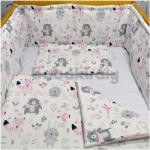 Babakirály Gyermek ágynemű szett Bébi méret, Erdei állatok, rózsa 75 * 100 cm (3 db/sz) - babyboxstore