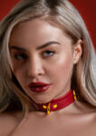 Taboom Bondage in Luxury D-Ring Collar Deluxe Red