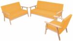 vidaXL Set canapea din 3 piese, material textil, galben (274919) Canapea