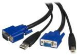 StarTech Hub USB StarTech SV231DPDDUA2, 2-in-1 USB KVM Cable - Keyboard / video / mouse / USB cable - HD-15 (VGA), USB Type B (M) to USB, HD-15 (VGA) - 6 ft - SVUSB2N1_6 - keyboard / video / mouse / USB cable 
