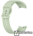 Okosóra szíj - VILÁGOSZÖLD - szilikon - 132mm+88mm hosszú, 20mm széles - SAMSUNG Galaxy Watch4 Classic 46mm (SM-R890) / Watch4 Classic 42mm (SM-R880) / Watch4 44mm (SM-R870) / Watch4 40mm (SM-R860)