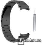  Fém okosóra szíj - FEKETE - rozsdamentes acél, csatos, 165mm hosszú, 20mm széles - SAMSUNG Galaxy Watch4 Classic 46mm (SM-R890) / Watch4 Classic 42mm (SM-R880) / Watch4 44mm (SM-R870) / Watch4 40mm (S