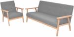 vidaXL Set canapele 2 piese Textil Gri deschis (275177) Canapea