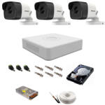 Hikvision Sistem supraveghere Hikvision 3 camere 5 Mp ir 20 m